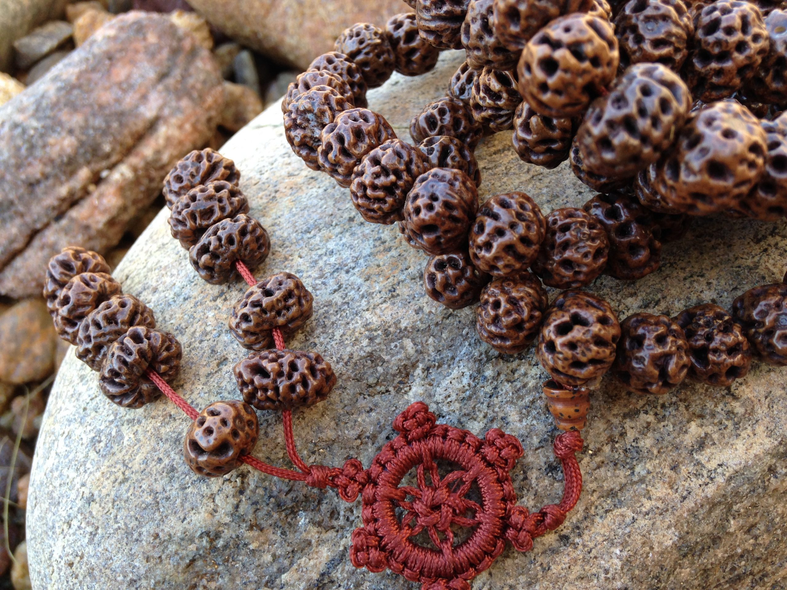 Dark Bodhi Mala Genuine Japa Bodhi Seed Natural Bead Wrist Mala
