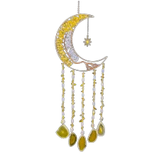 Gemstone Dreamcatchers Crescent Full Stones with Hanging Agate