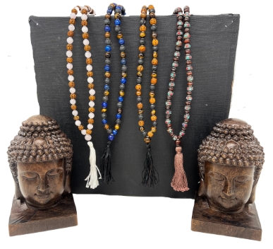 Malas with Seed Gemstone Combo & Beaded Cotton Tassel